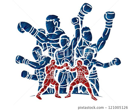 Group of Boxer Boxing Sport Male Fighting Mix Action Cartoon Graphic Vector Group of Boxer Boxing Sport Male Fighting Mix Action Cartoon Graphic Vector 121005126