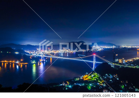 從日野山山頂看到的關門海峽夜景 121005143
