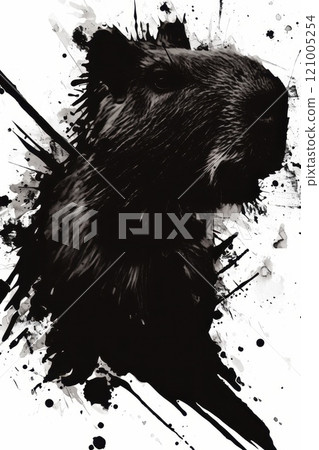 Capybara graffiti silhouette, animal grunge icon, spray wall art symbol, grafitti tag isolated Capybara graffiti silhouette, animal grunge icon, spray wall art symbol, grafitti tag isolated 121005254