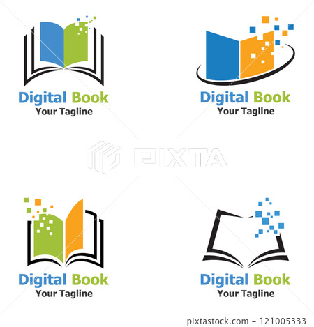 technology modern digital book logo vector icon illustration design template technology modern digital book logo vector icon illustration design template 121005333