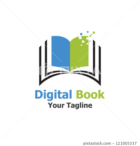 technology modern digital book logo vector icon illustration design template 121005337