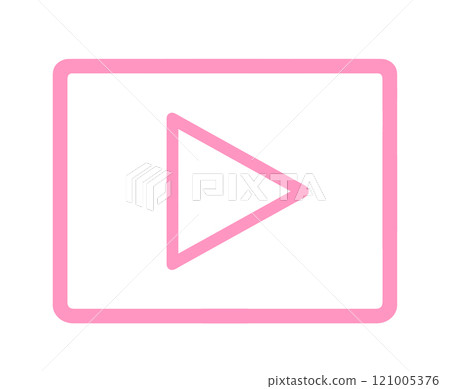 Simple pink video icon Simple pink video icon 121005376