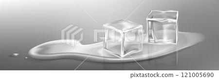 Melting ice cube 3d 121005690