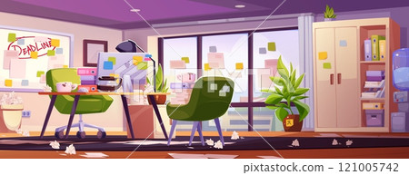Office mess before project deadline 121005742