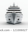 Luxury cruise ship with sleek design and multiple decks, showcasing modern architecture and elegance. front view highlights its impressive size and features 121006027