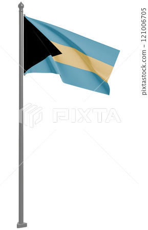 3D illustration of the Bahamas fluttering flag (front view) 3D illustration of the Bahamas fluttering flag (front view) 121006705