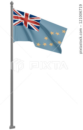 3D illustration of the fluttering flag of Tuvalu (front view) 121006719