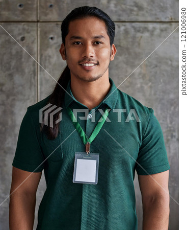 Retail Worker with Subtle Modern Design 121006980