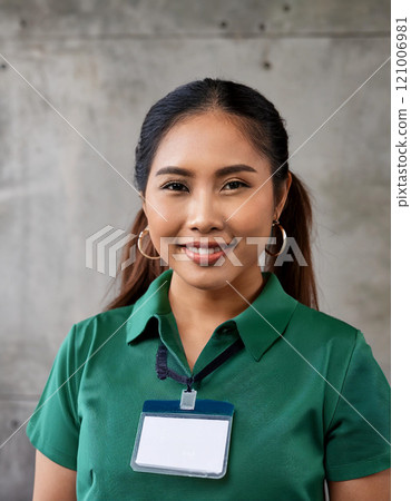 Retail Worker with Subtle Modern Design 121006981