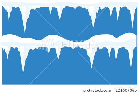 雪與自然冬季插畫背景素材 121007069