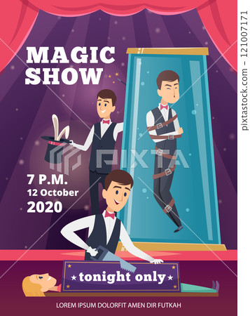 magic show. placard invitation for night circus magician performance 121007171