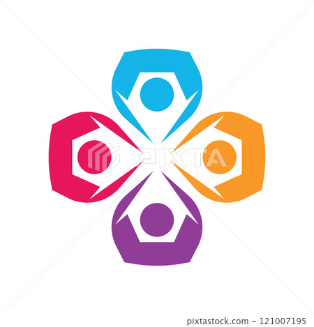 Colorful community group team People Logo Design 121007195