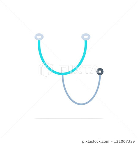 Stethoscope perfect linear UI icon. Medical health logo. Medical examination instrument and diagnostic tool 121007359