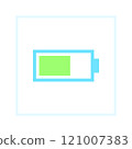 Battery charging icon. Charge level sign. Rechargeable recovery of charge. 121007383