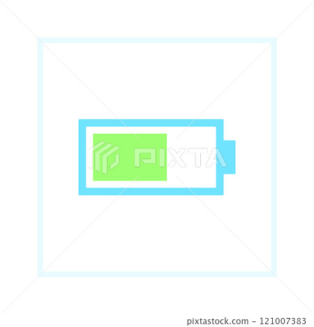 Battery charging icon. Charge level sign. Rechargeable recovery of charge. Battery charging icon. Charge level sign. Rechargeable recovery of charge. 121007383