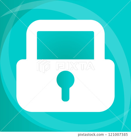 Lock icon mockup on blue business background, flat style. Cyber security concept. Lock icon mockup on blue business background, flat style. Cyber security concept. 121007385