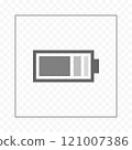 Low battery. Battery charging icon. Charge level sign. 121007386