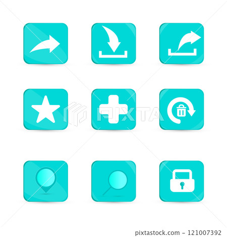 Simple three-dimensional buttons for web application. User interface elements for manage, search, payment form and component. Simple three-dimensional buttons for web application. User interface elements for manage, search, payment form and component. 121007392