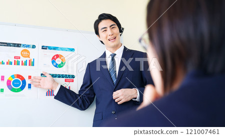 Male business person giving a lecture at a seminar Male business person giving a lecture at a seminar 121007461