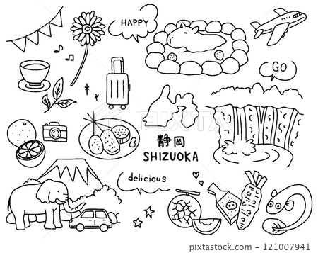 Shizuoka hand-drawn illustration set Shizuoka hand-drawn illustration set 121007941