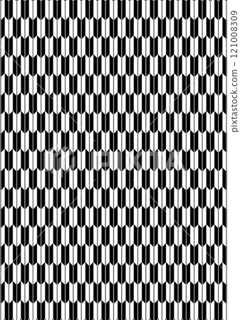 Yagasuri background Japanese style Japanese pattern Black and white Vector Vertical 121008309