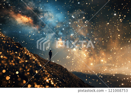 Night sky strewn with stars 121008753