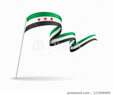 Syrian flag wavy background layout. Vector illustration. Syrian flag wavy background layout. Vector illustration. 121008909