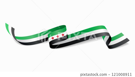Syrian flag wavy background layout. Vector illustration. 121008911