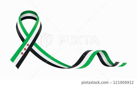 Syrian flag stripe ribbon wavy background layout. Vector illustration. Syrian flag stripe ribbon wavy background layout. Vector illustration. 121008912