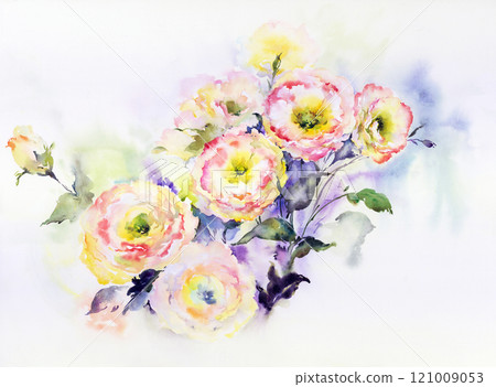 Creative Floral Illustrations with Hand Painted Details 121009053