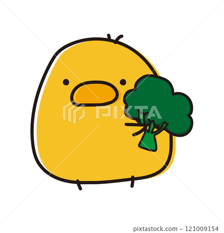 拿著西蘭花的圓小雞 拿著西蘭花的圓小雞 121009154