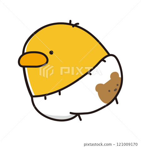 A round chick in a diaper toddling around A round chick in a diaper toddling around 121009170