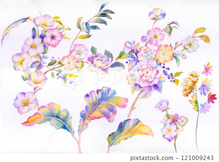 Exquisite Hand Painted Curly Motifs with Foliage Exquisite Hand Painted Curly Motifs with Foliage 121009243