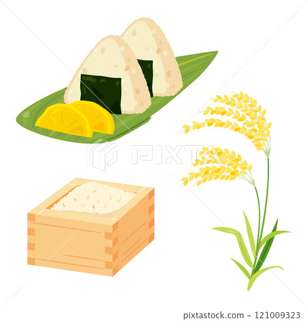 米穗、糙米、飯糰 米穗、糙米、飯糰 121009323