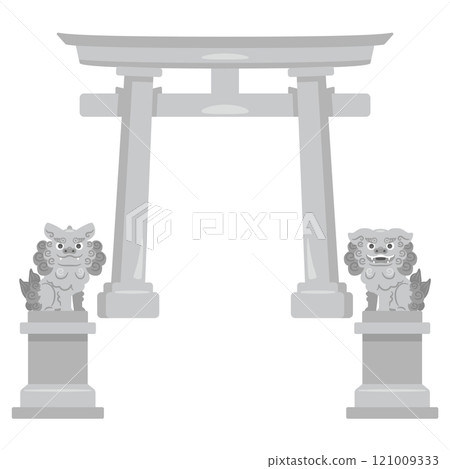 鳥居、看門狗和獅子 121009333