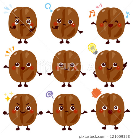 咖啡豆人物表情集 121009358