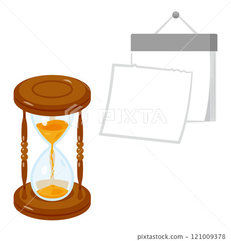 Hourglass and calendar illustration 121009378
