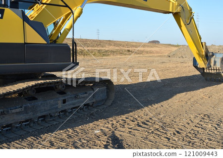 Construction machine at civil engineering construction site Construction machine at civil engineering construction site 121009443
