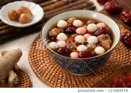 桂圓 紅棗 湯圓 冬至 紅色 白色 粉色 Tang yuan タンユエン 団子 121009559