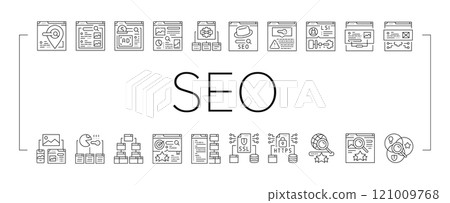 seo market rank search icons set vector seo market rank search icons set vector 121009768