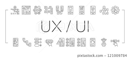 ui ux design agency user develop icons set vector 121009784