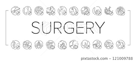 surgery operate room invasive icons set vector surgery operate room invasive icons set vector 121009788