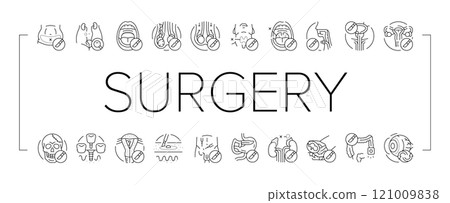 surgery health medical skin icons set vector surgery health medical skin icons set vector 121009838