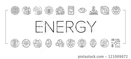 energy policy infrastructure icons set vector energy policy infrastructure icons set vector 121009872