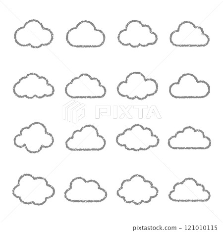 Cloud icon, hand-drawn style, cloudy, cloud, blur, crayon 121010115