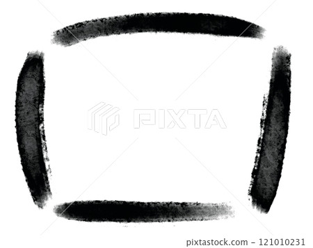 Black Japanese-style frame with brush strokes Black Japanese-style frame with brush strokes 121010231