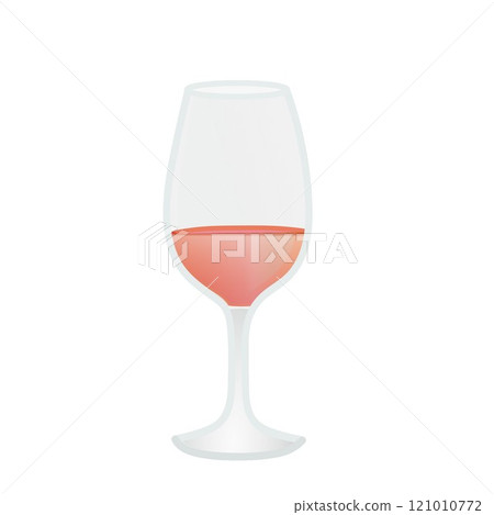 Illustration of a glass of rose wine 121010772