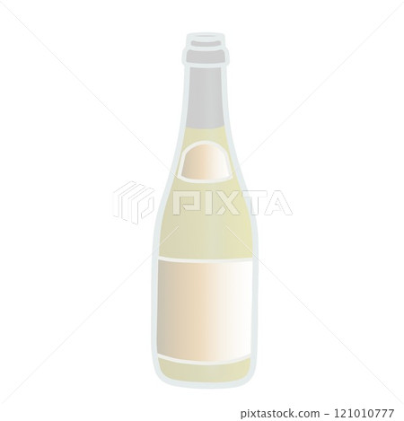 一瓶白葡萄酒的插圖 121010777