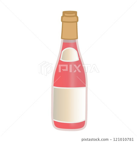 一瓶桃紅葡萄酒的插圖 一瓶桃紅葡萄酒的插圖 121010781