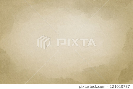 Vintage kraft rectangular paper with old texture and vignette with a slight blur of beige color blank space for banners, greetings,invitations.The watercolor background is hand drawn Vintage kraft rectangular paper with old texture and vignette with a slight blur of beige color blank space for banners, greetings,invitations.The watercolor background is hand drawn 121010787